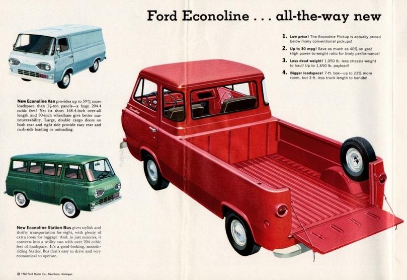 NB320 1/25 scale model of a Ford Econoline pick-up 3-window 1961-67 version 