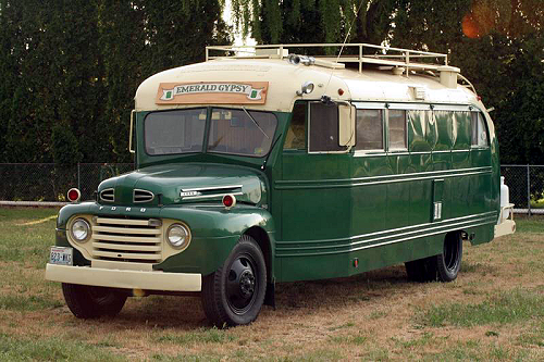 Emerald Gypsy 1949 Ford Bus Converted Motorhome