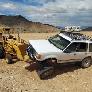 Drivers side suspension flex