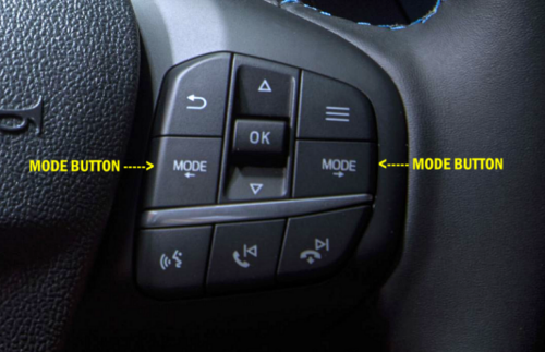 2025 Ford Maverick steering wheel drive mode buttons