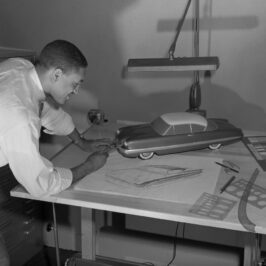McKinley Thompson Jr., a Ford designer who helped pen the first-generation Bronco, was the first African American designer hired at Ford Motor Company after graduating from ArtCenter College of Design in Pasadena, California with a degree in transportation design in 1956.